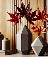 Geometric Basalt Vases