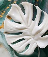 Gilded Monstera Relief