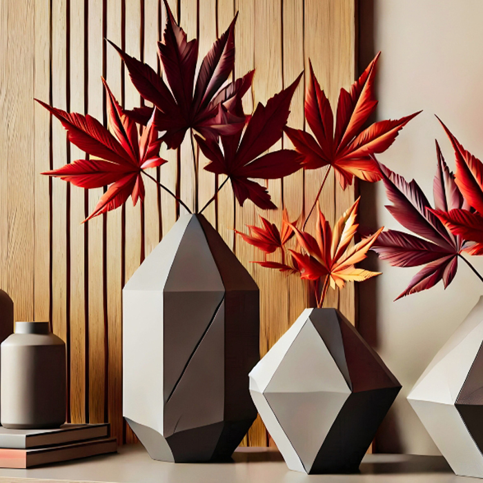 Geometric Basalt Vases