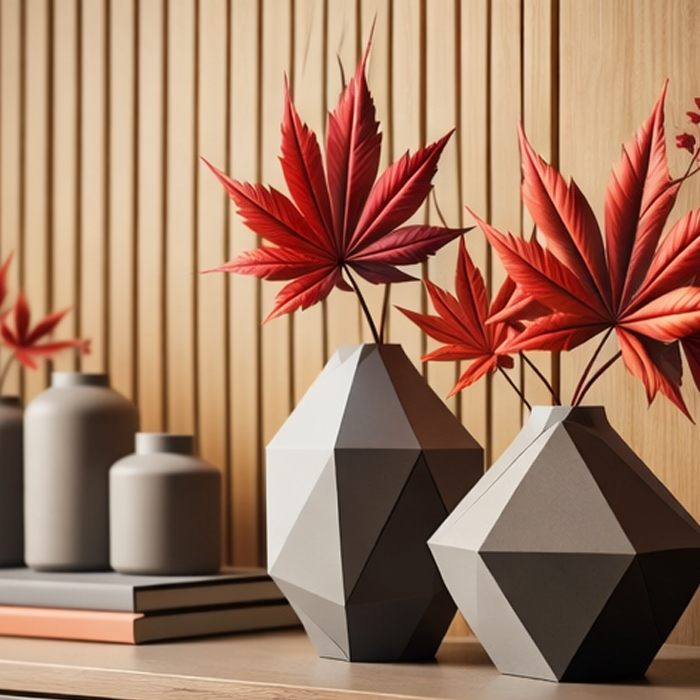 Geometric Basalt Vases