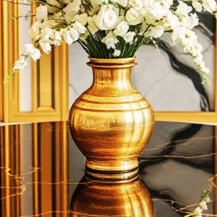 Gilded Hammered Urn