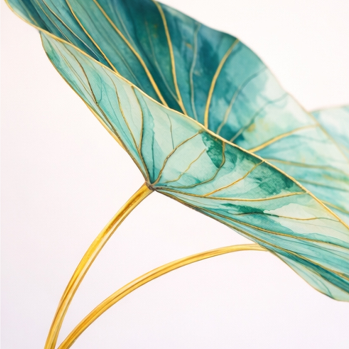Gilded Emerald Leaves