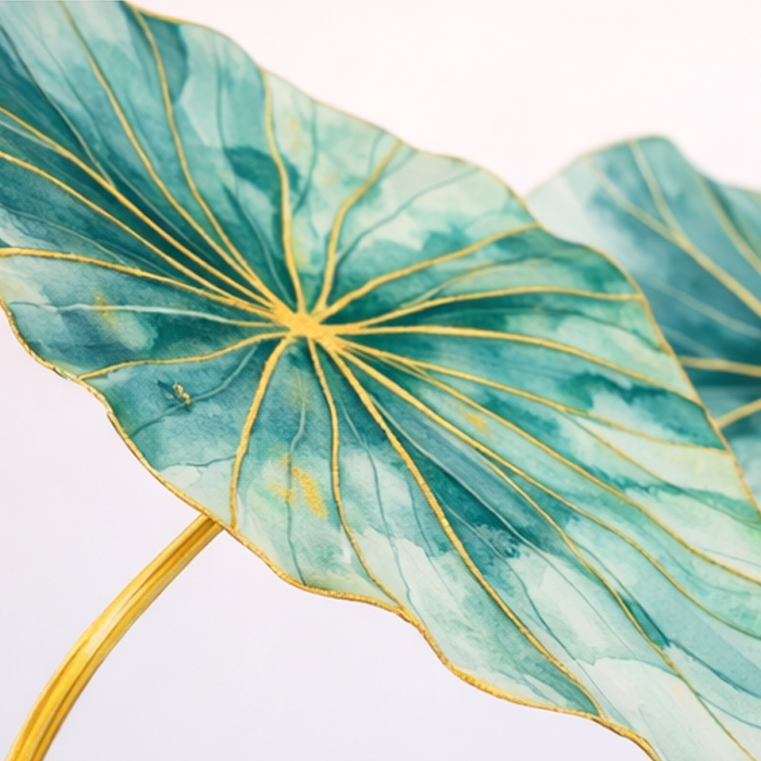 Gilded Emerald Leaves
