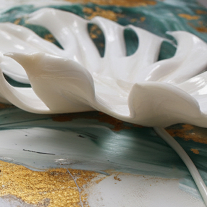 Gilded Monstera Relief