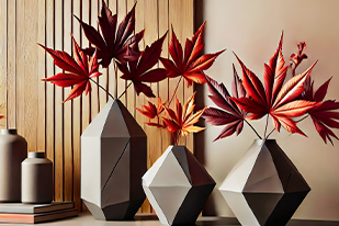 Geometric Basalt Vases