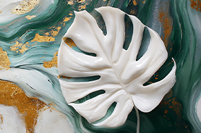 Gilded Monstera Relief